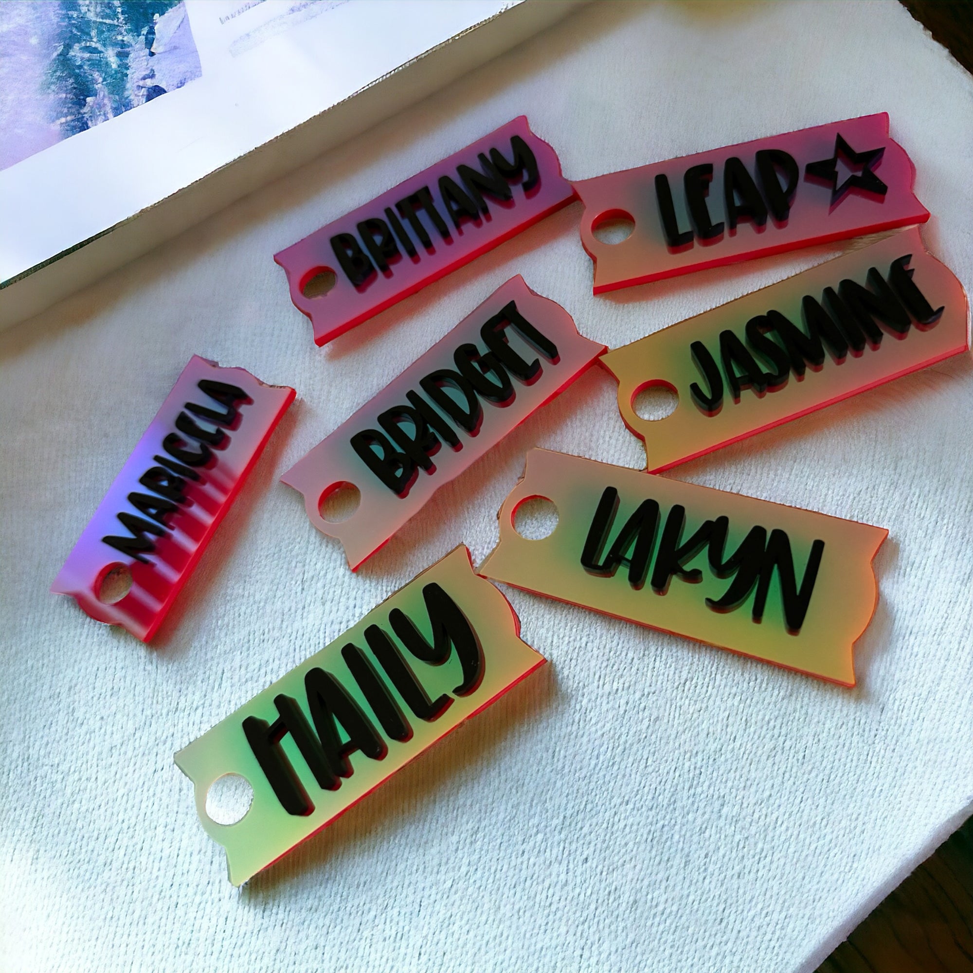 Iridescent Name Tumbler Toppers