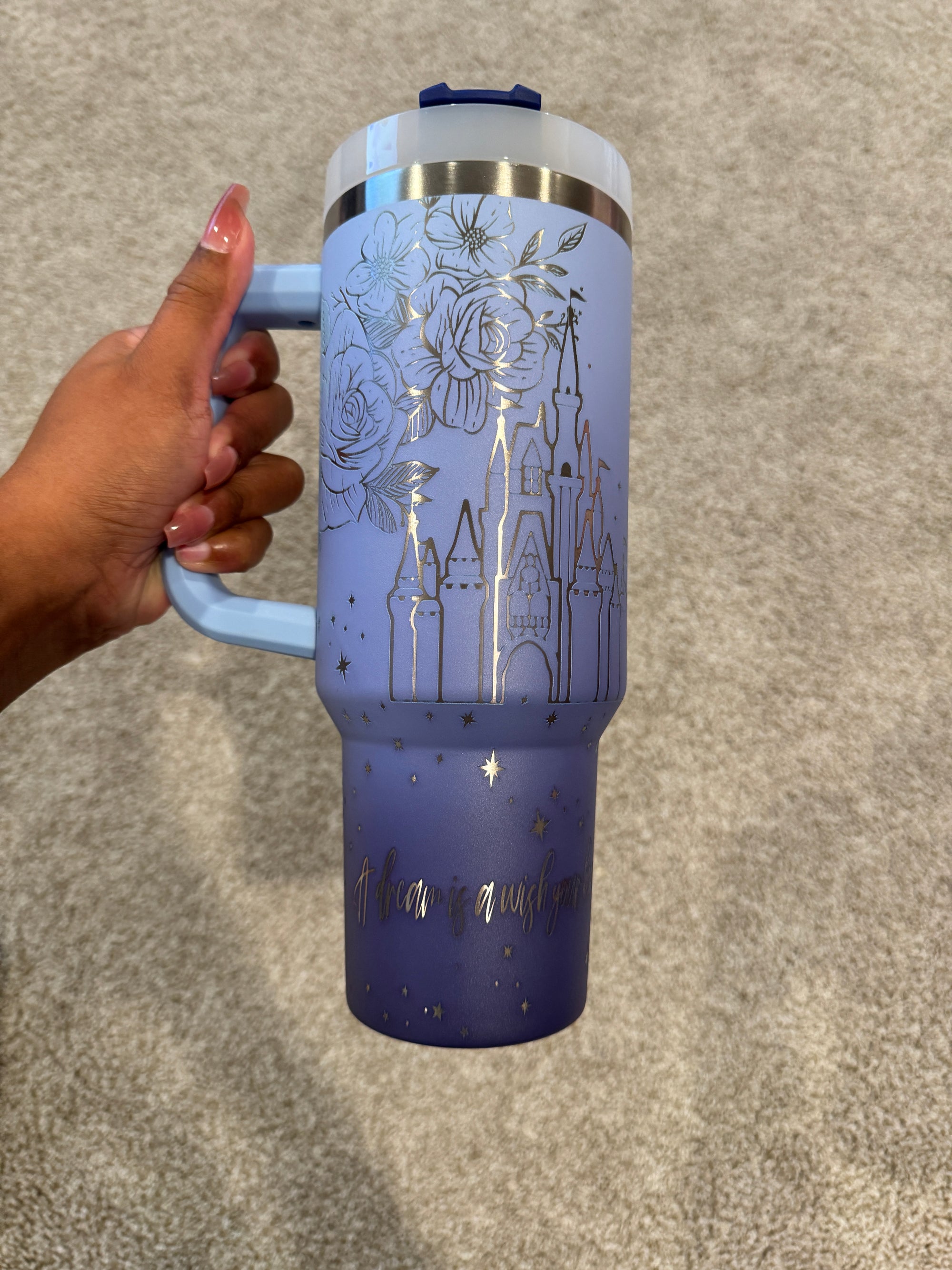 RTS 40oz Custom Dyed Dream is a Wish Chambray Stanley