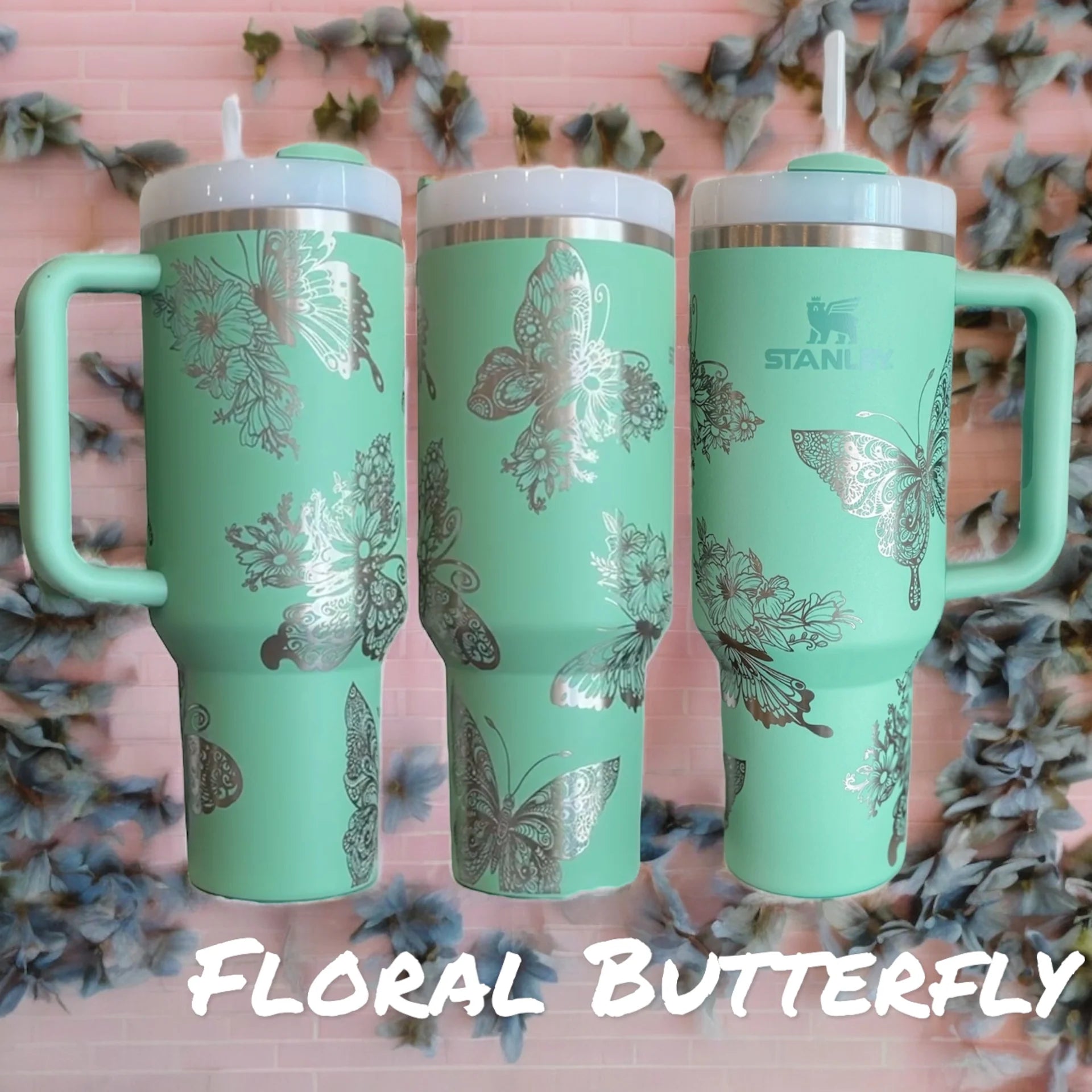 Floral Butterfly Tumbler
