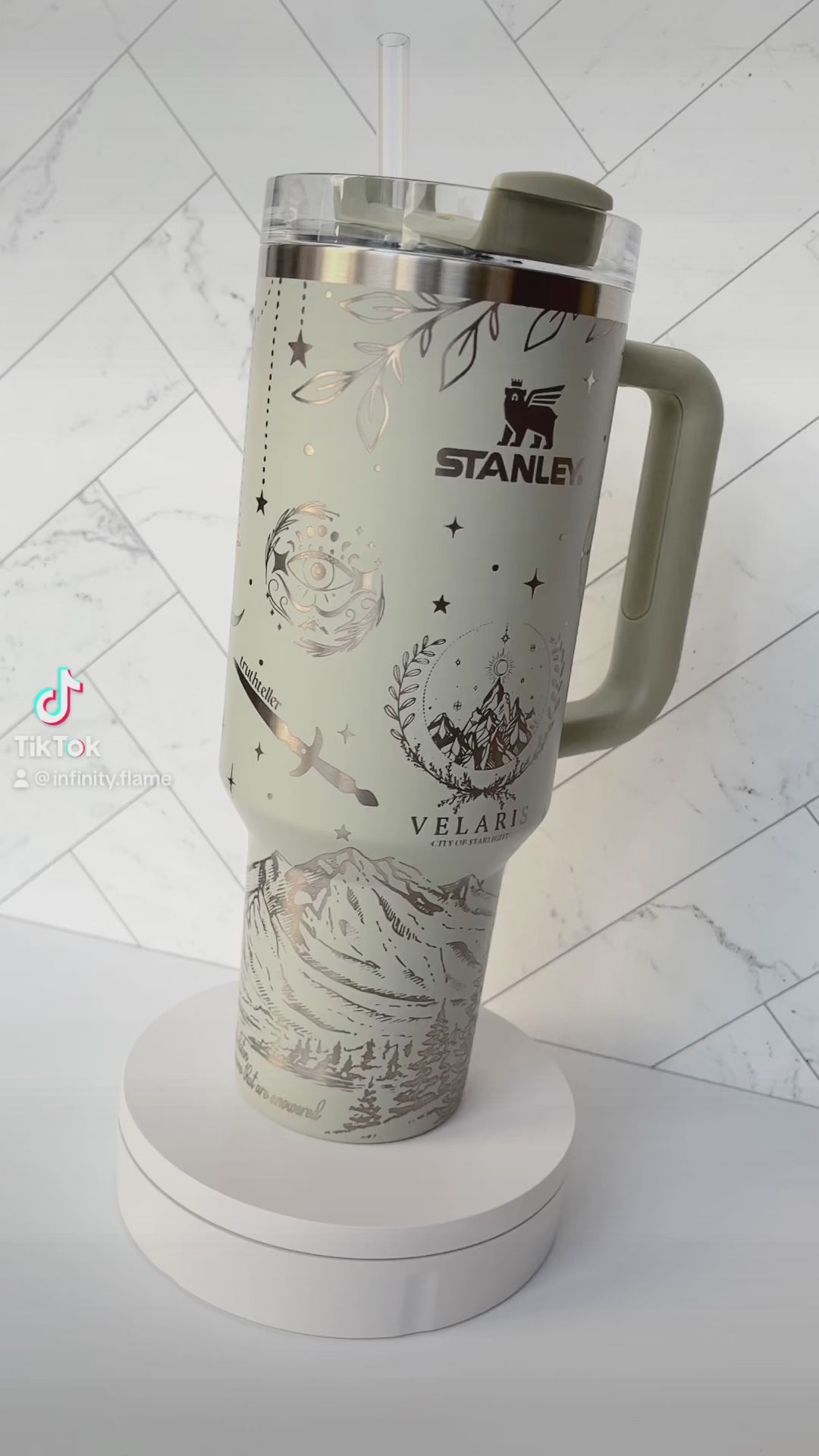 30 oz Stanley with Mountain Scene Wrap – Firefly Laser and Engraving