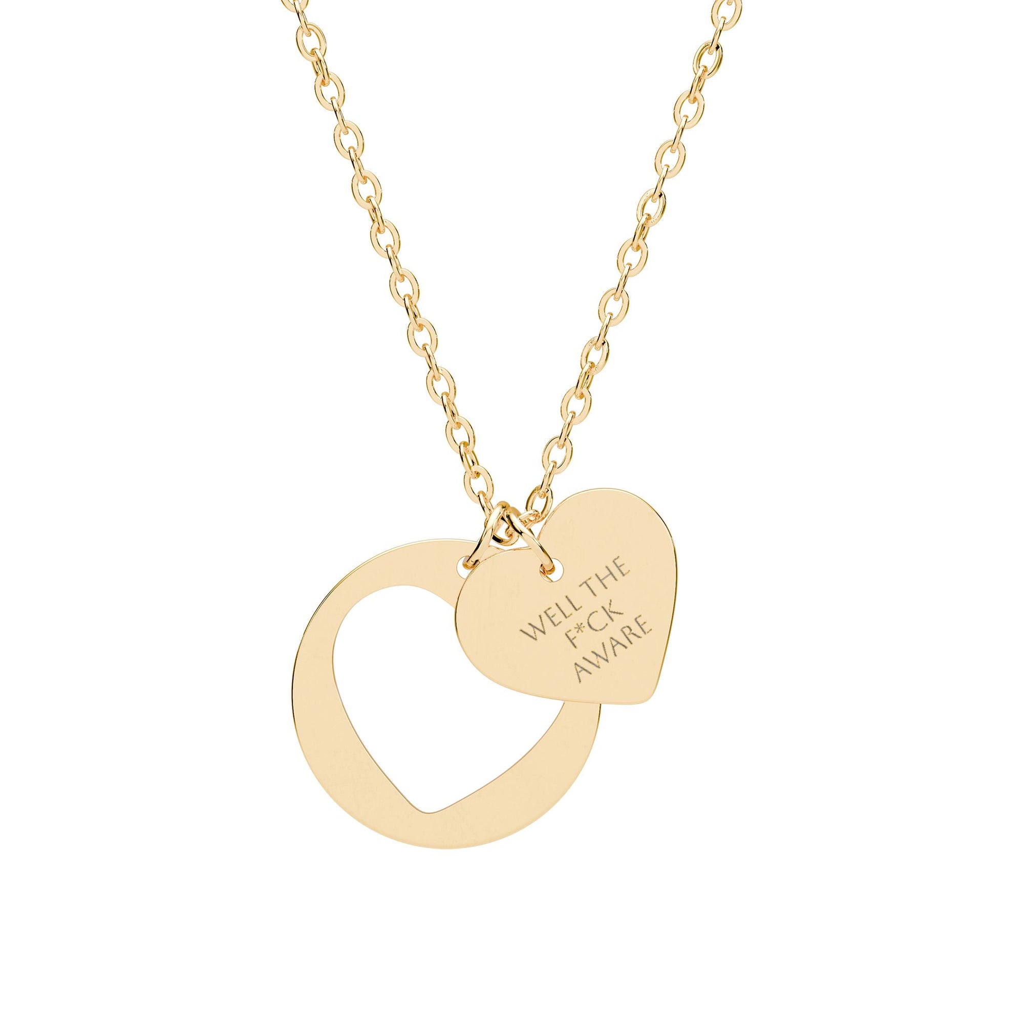 Well the F Aware Heart Cutout Necklace