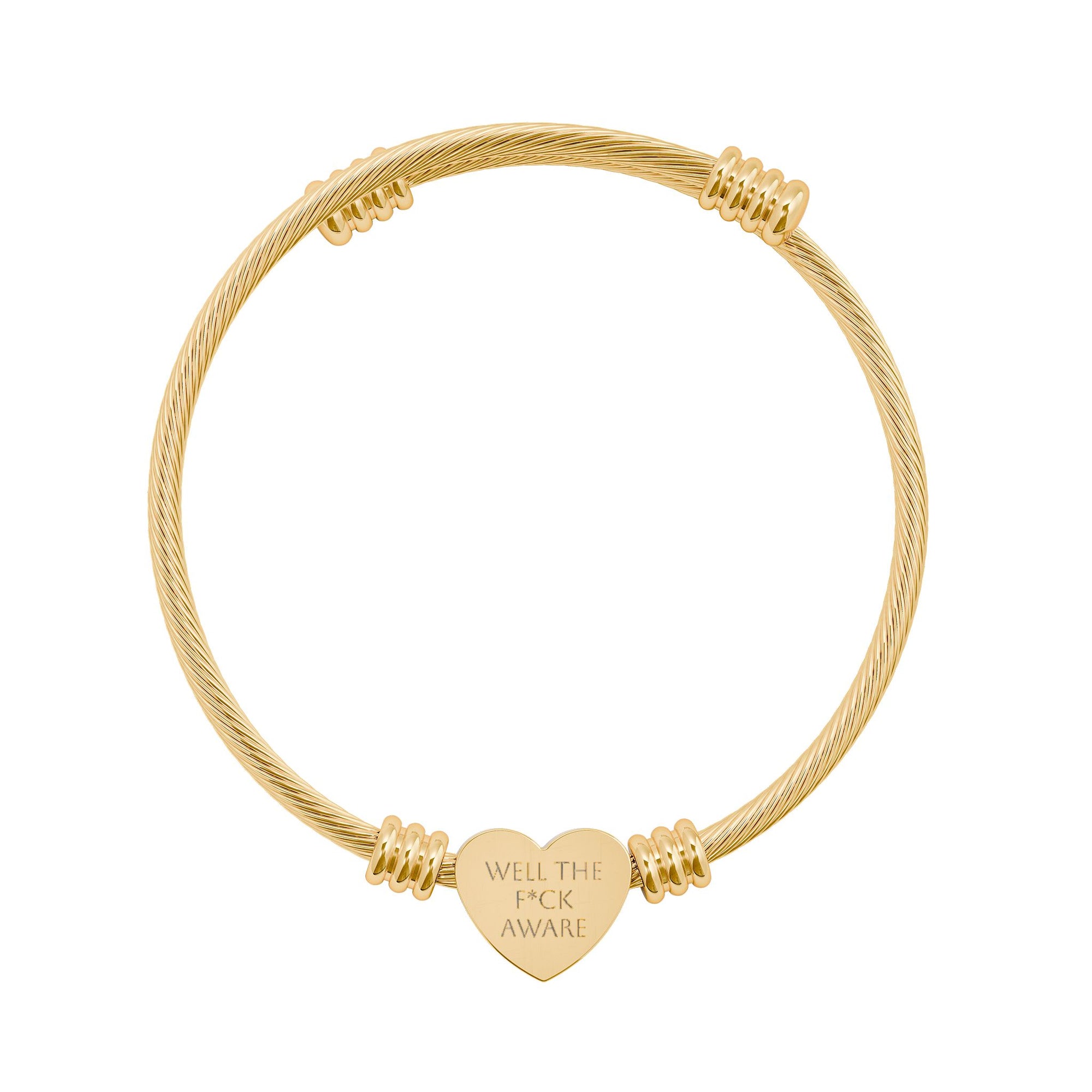 Well the F Aware Heart Cuff Bracelet
