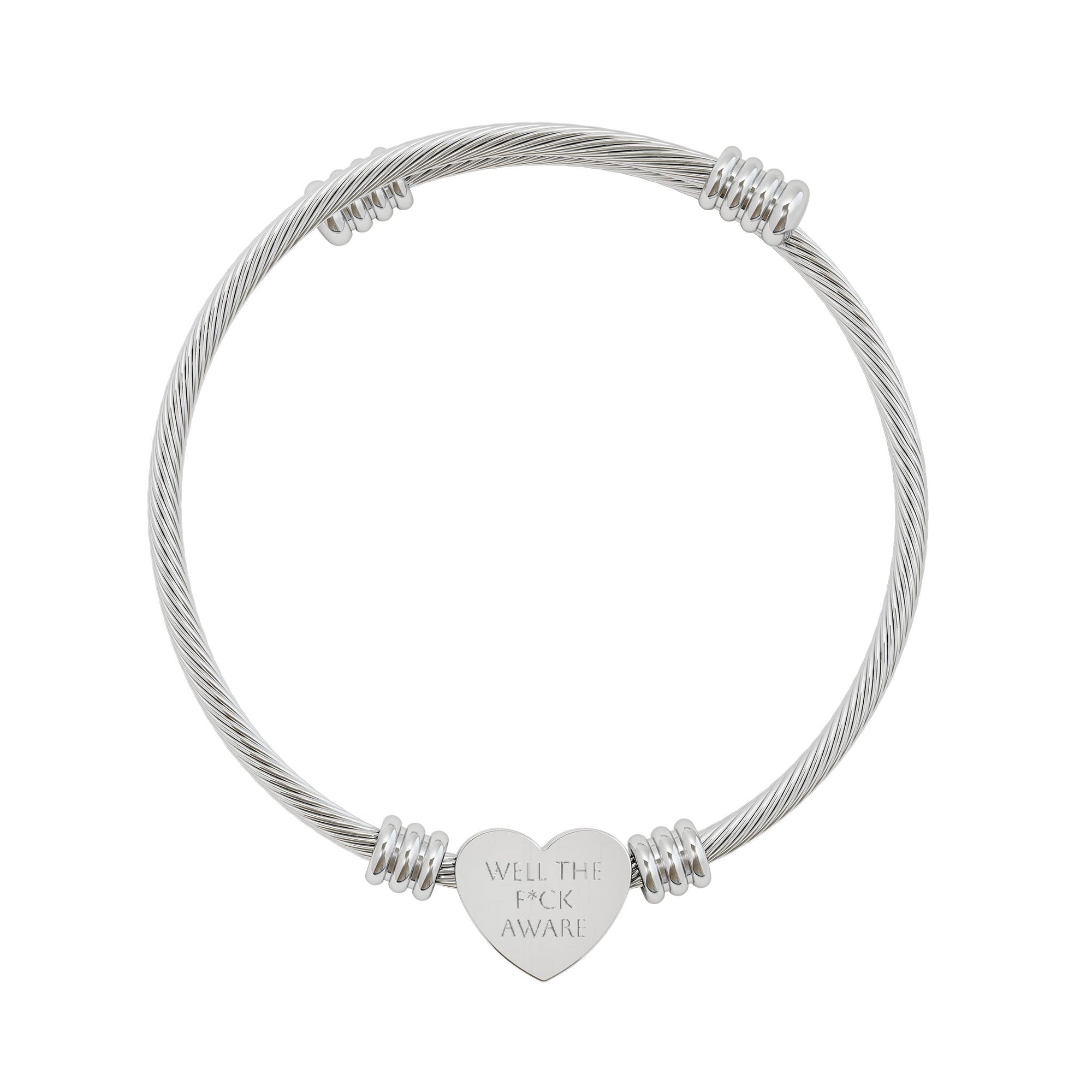 Well the F Aware Heart Cuff Bracelet