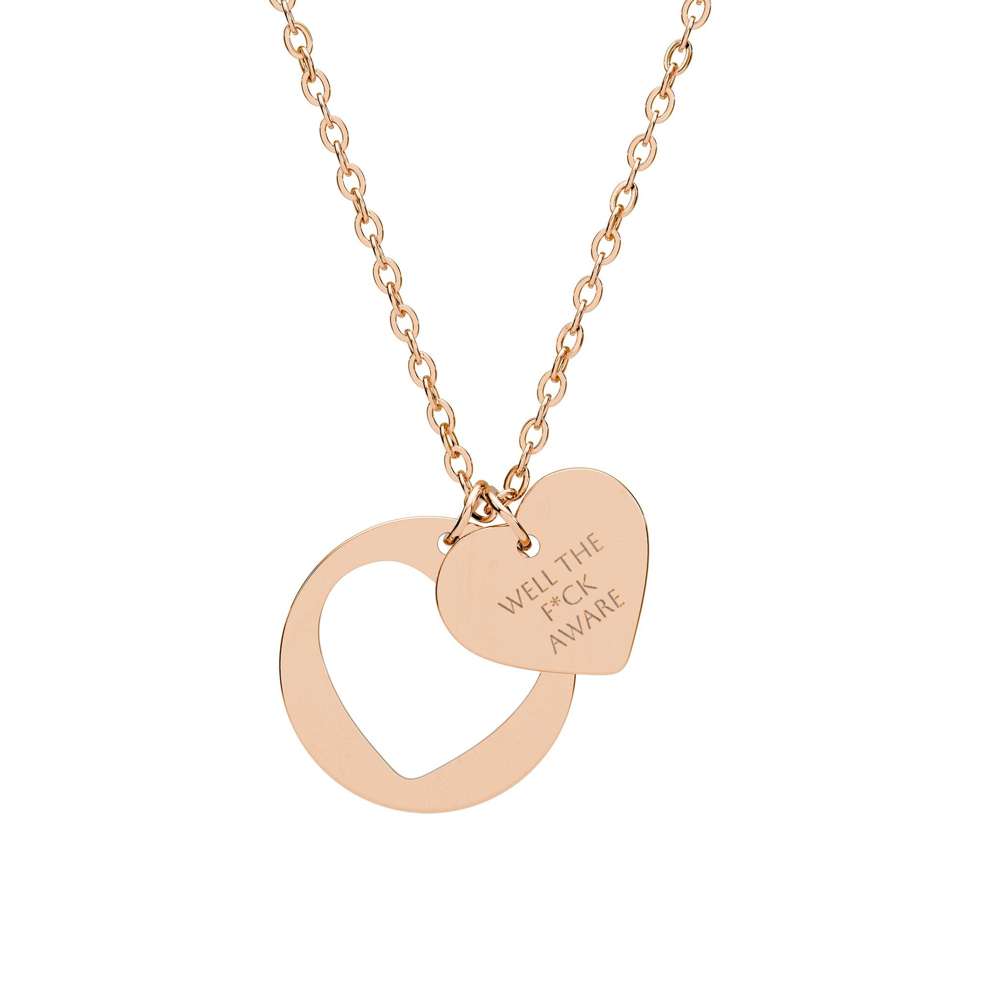Well the F Aware Heart Cutout Necklace