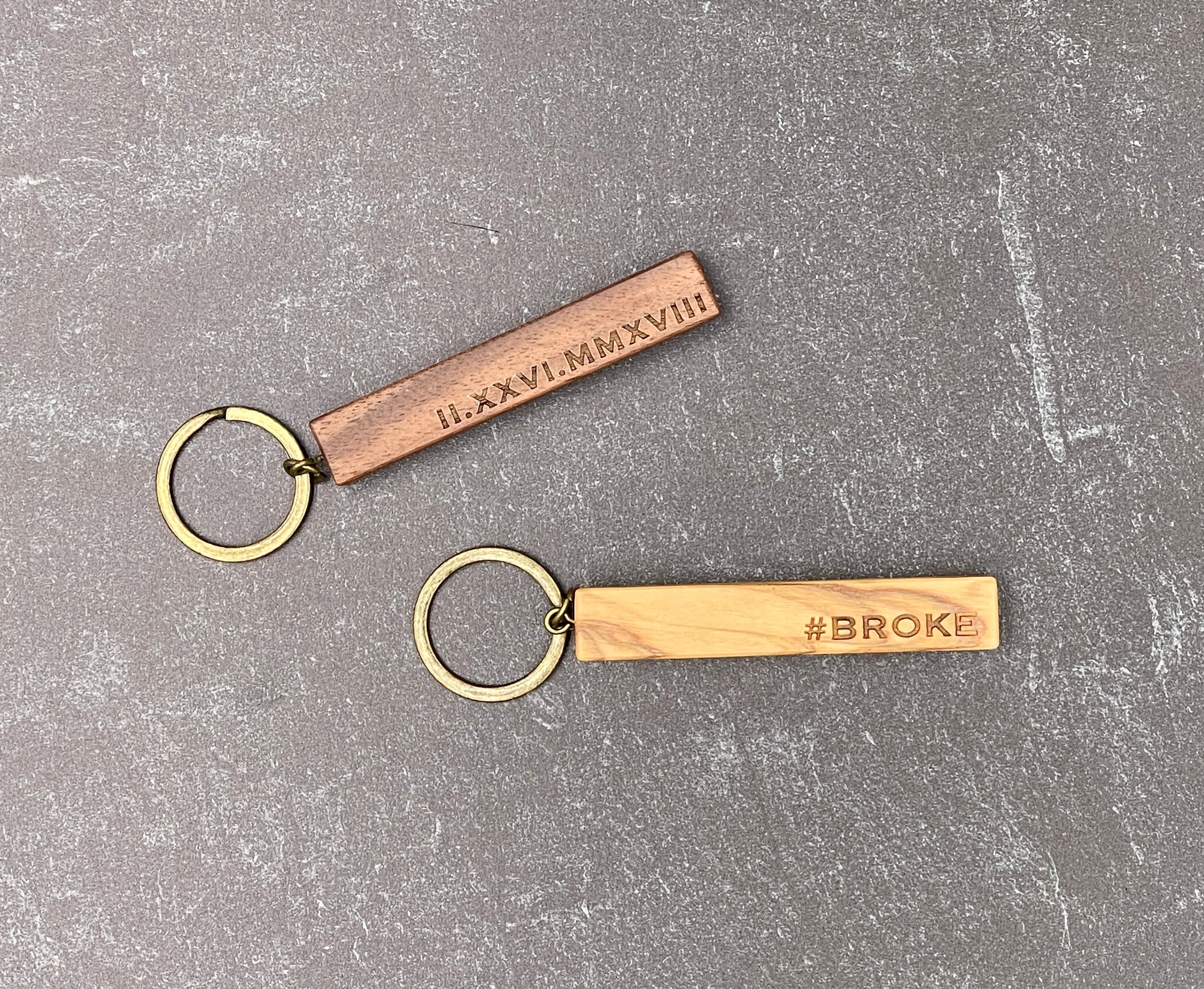 Wood Block Keychain | Bar Keychain | Personalized Keychain | Minimalist