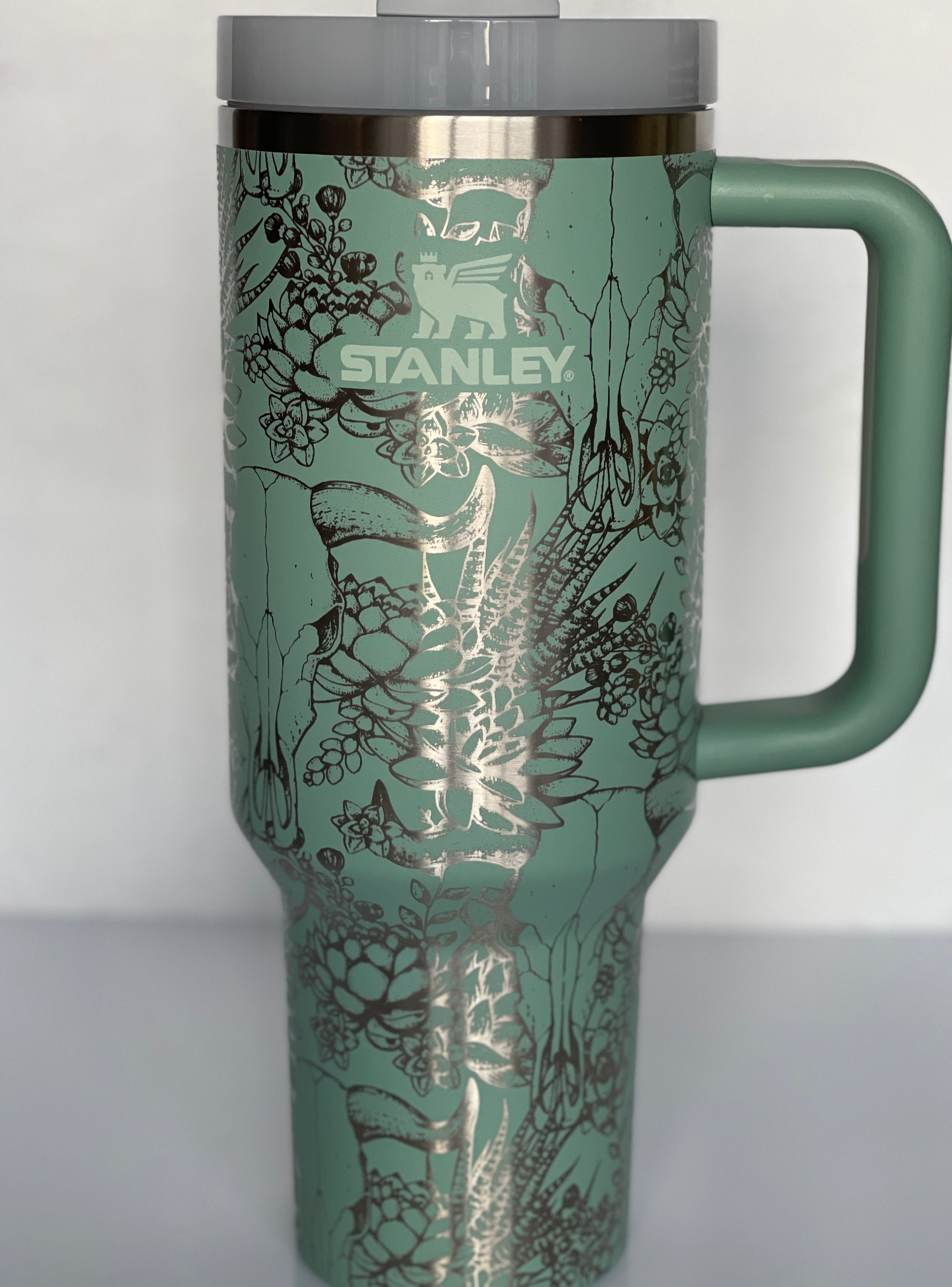Floral Stanley Quencher 40oz, Stanley Mug, Engraved Tumbler
